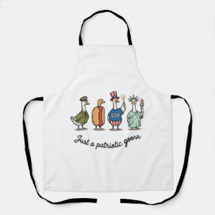 Patriotic Goose Vintage Engraving Funny USA Shirt  Apron