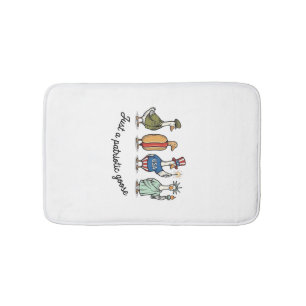 Patriotic Goose Vintage Engraving Funny USA Shirt  Bath Mat