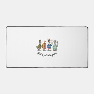 Patriotic Goose Vintage Engraving Funny USA Shirt Desk Mat