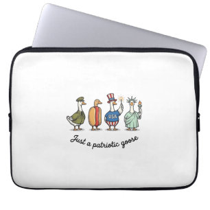 Patriotic Goose Vintage Engraving Funny USA Shirt Laptop Sleeve
