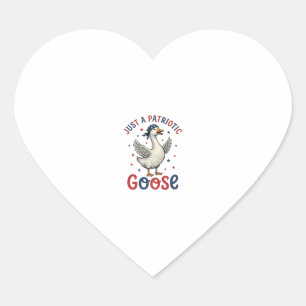 Patriotic Goose Vintage Fourth of July Shirt Desig Heart Sticker