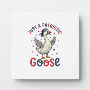 Patriotic Goose Vintage Fourth of July Shirt Desig Plaque