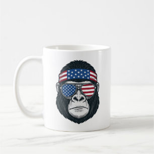 Patriotic Gorilla Face Vintage Engraving Vector_1 Coffee Mug