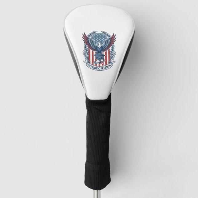 Patriotic Graduation Vector Graphic Tee Golf Head Cover (Front)