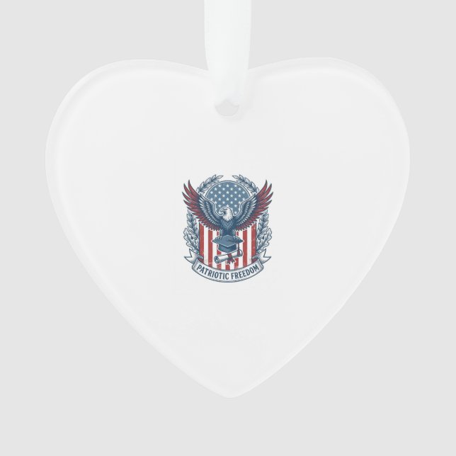 Patriotic Graduation Vector Graphic Tee Ornament (Front)