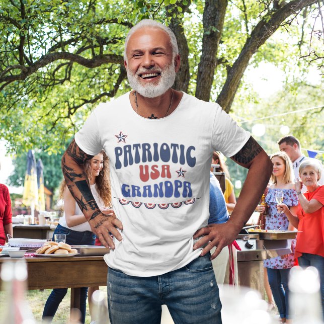 Patriotic Grandfather Shirt, 4th of July Grandpa  T-Shirt (Creator Uploaded)