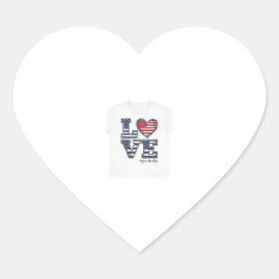 Patriotic Grandma Life Love Vintage Shirt Design_1 Heart Sticker