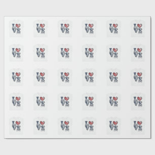 Patriotic Grandma Life Love Vintage Shirt Design_1 Wrapping Paper