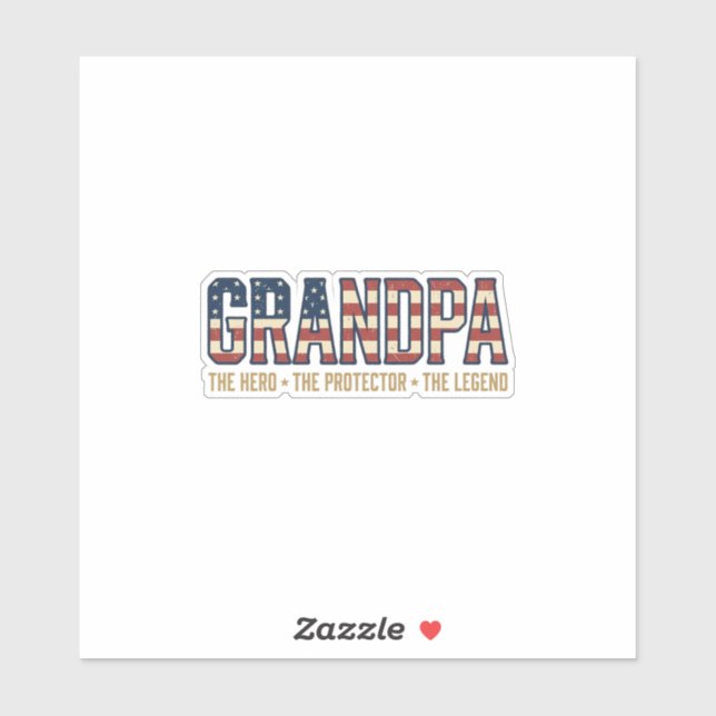 Patriotic Grandpa Hero Protector Legend Vector Des (Sheet)