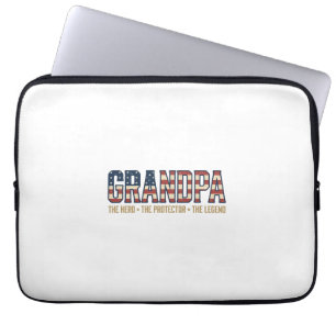 Patriotic Grandpa Hero Protector Legend Vector Des Laptop Sleeve