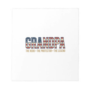 Patriotic Grandpa Hero Protector Legend Vector Des Notepad