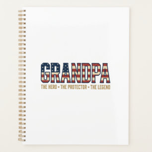 Patriotic Grandpa Hero Protector Legend Vector Des Planner