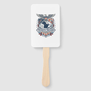 Patriotic Great Lakes Pride Vector Graphic Tee_1 Hand Fan