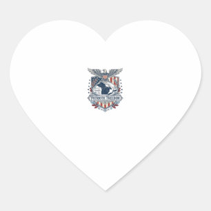 Patriotic Great Lakes Pride Vector Graphic Tee_1 Heart Sticker
