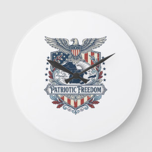 Patriotic Great Lakes Pride Vector Graphic Tee_1 Large Clock
