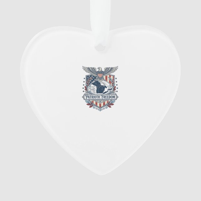 Patriotic Great Lakes Pride Vector Graphic Tee_1 Ornament (Front)
