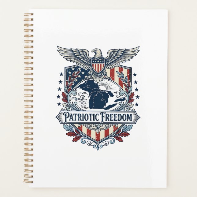 Patriotic Great Lakes Pride Vector Graphic Tee_1 Planner (Front)