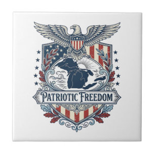 Patriotic Great Lakes Pride Vector Graphic Tee_1 Tile