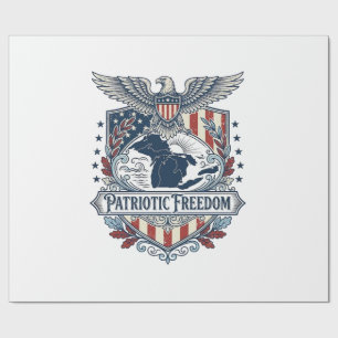 Patriotic Great Lakes Pride Vector Graphic Tee_1 Wrapping Paper