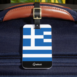 Patriotic Greece Luggage Tags, Greek Flag Tag