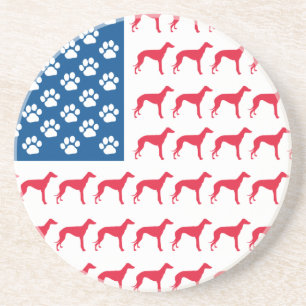 Patriotic Greyhound Dog Coaster