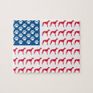 Patriotic Greyhound Dog Jigsaw Puzzle