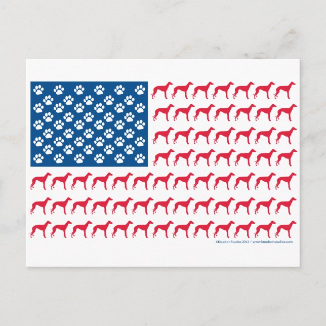 Patriotic Greyhound Dog Postcard (Front)