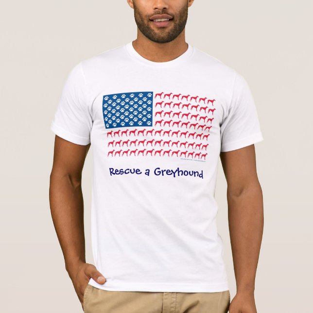 Patriotic Greyhound Rescue T-Shirt (Front)