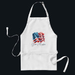 Patriotic Grill Master American Flag Standard Apron<br><div class="desc">Get ready to fire up the grill in style with this bold grilling apron, perfect for any BBQ chef who wants to bring serious patriotic 4th of July energy to the cookout! Featuring a vibrant American flag design in classic red, white, and blue, this apron is a must-have for the...</div>