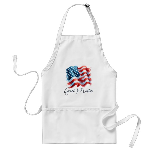 Patriotic Grill Master American Flag Standard Apron (Front)