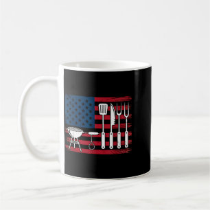 Patriotic Grilling Bbq Utensil Flag Pitmaster Coffee Mug