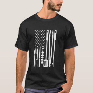 Patriotic Grilling BBQ Utensil US Flag Pitmaster B T-Shirt