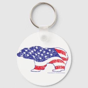 Patriotic-Grizzly-distress Key Ring