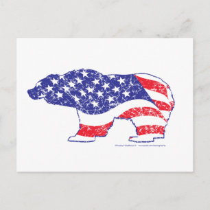 Patriotic-Grizzly-distress Postcard