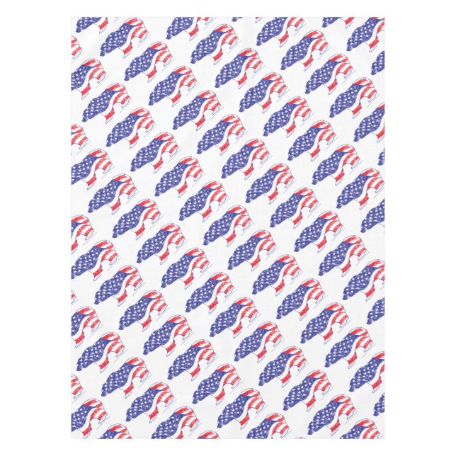 Patriotic-Grizzly-distress Tablecloth (Front)