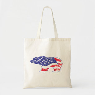 Patriotic-Grizzly-distress Tote Bag