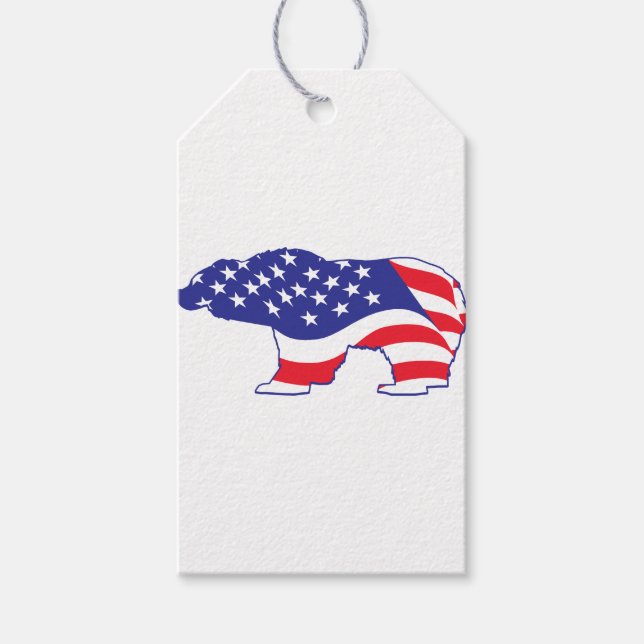 Patriotic-Grizzly Gift Tags (Front)