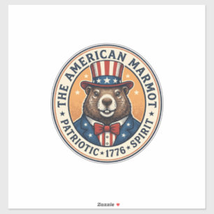 Patriotic Groundhog Vintage Engraving Shirt Design