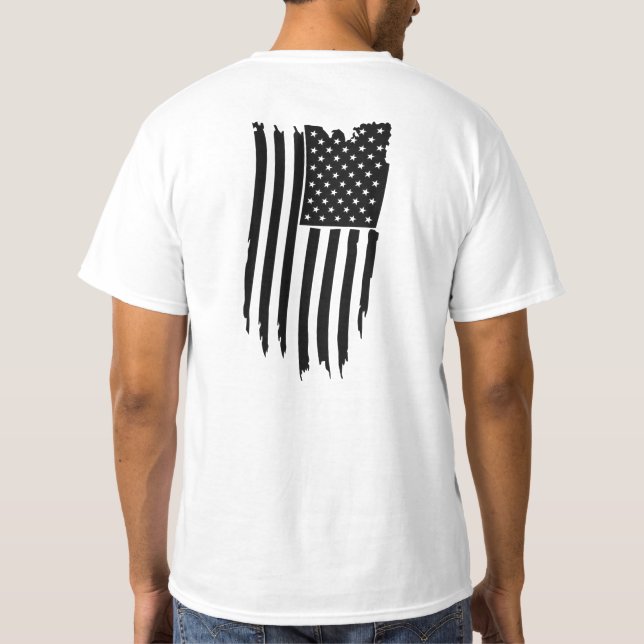 *~* Patriotic Grunge American - Modern USA Flag T-Shirt (Back)