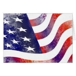 Patriotic Grunge Style Faded American Flag
