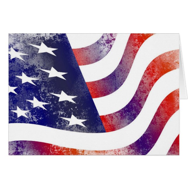 Patriotic Grunge Style Faded American Flag (Front Horizontal)