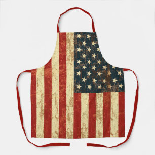 Patriotic Grungy American USA Flag Apron