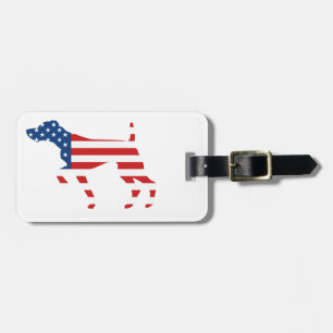 Patriotic GSP Dog Pointing Luggage Tag