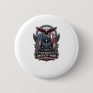 Patriotic Guardian Mask Freedom Military Inspired  6 Cm Round Badge