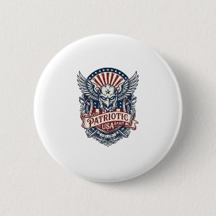 Patriotic Guardian Mask Freedom Military Inspired  6 Cm Round Badge
