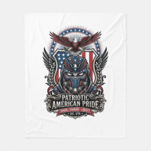 Patriotic Guardian Mask Freedom Military Inspired Fleece Blanket
