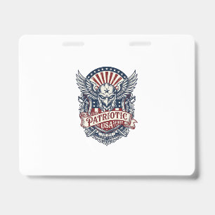 Patriotic Guardian Mask Freedom Military Inspired ID Badge