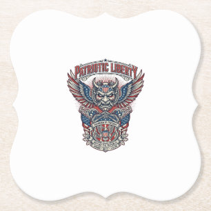 Patriotic Guardian Mask Freedom Military Inspired Paper Coaster