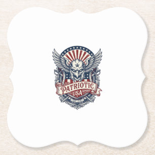 Patriotic Guardian Mask Freedom Military Inspired Paper Coaster