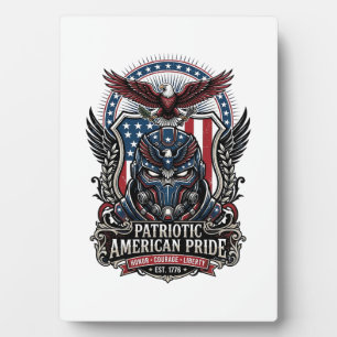 Patriotic Guardian Mask Freedom Military Inspired Plaque
